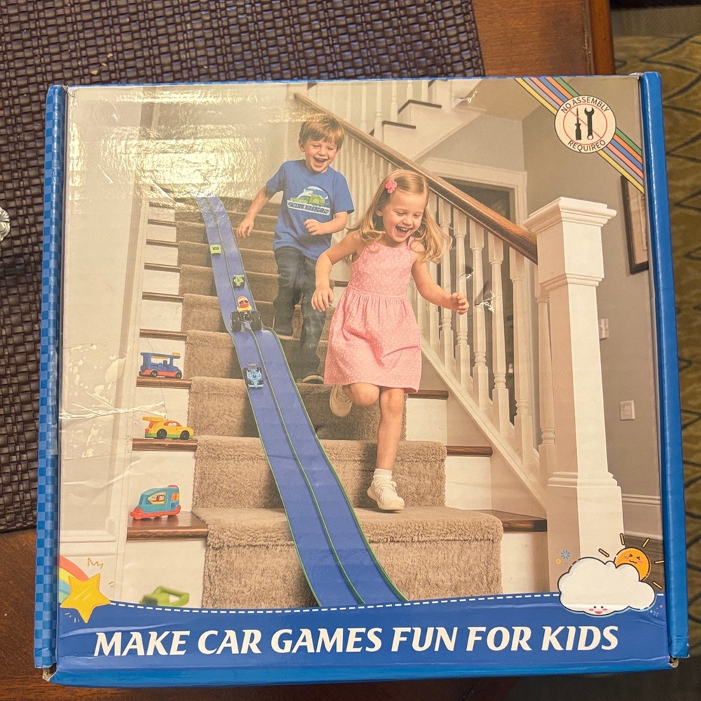 Orange and green Kids Race Track Ramp Toy - Fun Car Games for Kids